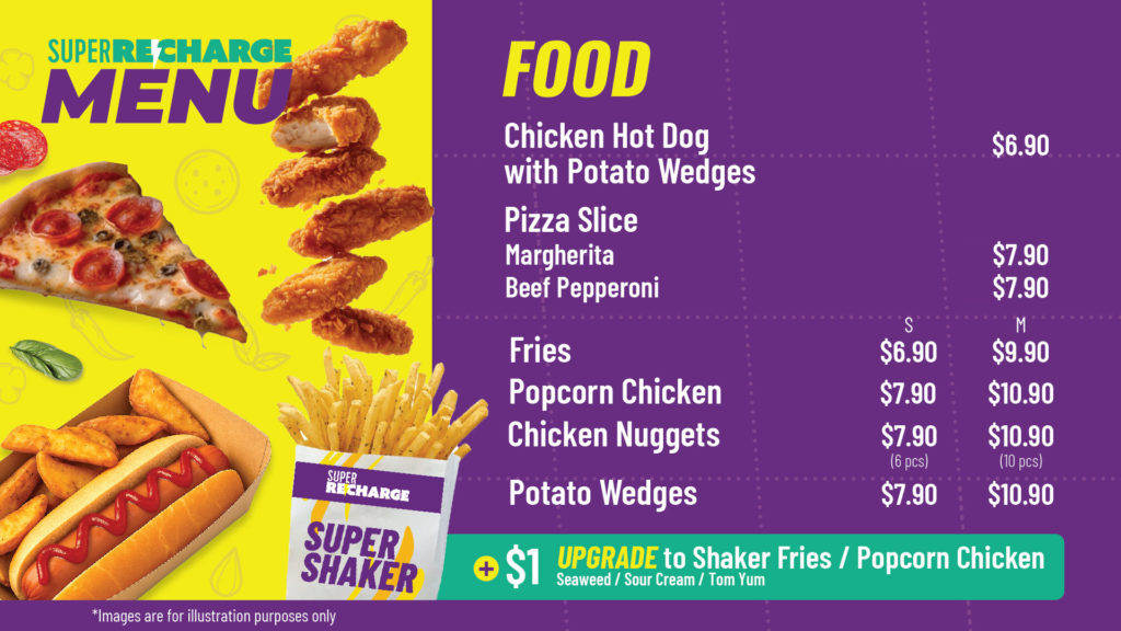 SuperPark Super Recharge Cafe Food Menu